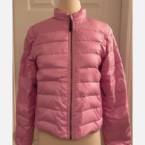 CREWCUTS J.CREW GIRLS' SHINY PUFFER JACKET SIZE 14 LIGHT PINK A9168